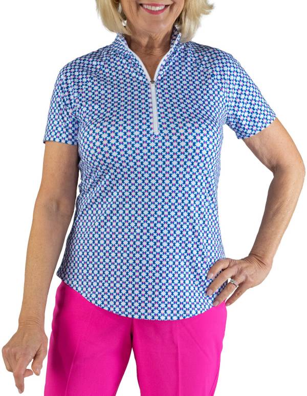 Jofit Women's Raglan Short Sleeves 1/4 Zip Golf Polo