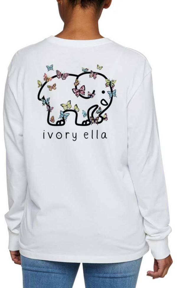 Ivory Ella Women's Heritage Papillion Oversized Long Sleeve T-Shirt