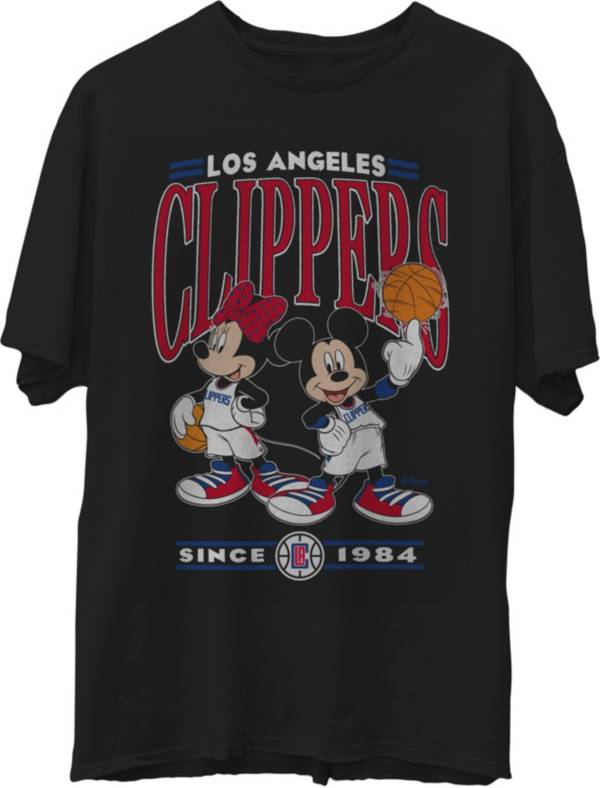 Junk Food Men's Los Angeles Clippers Disney Vintage Minnie & Mickey Black T-Shirt