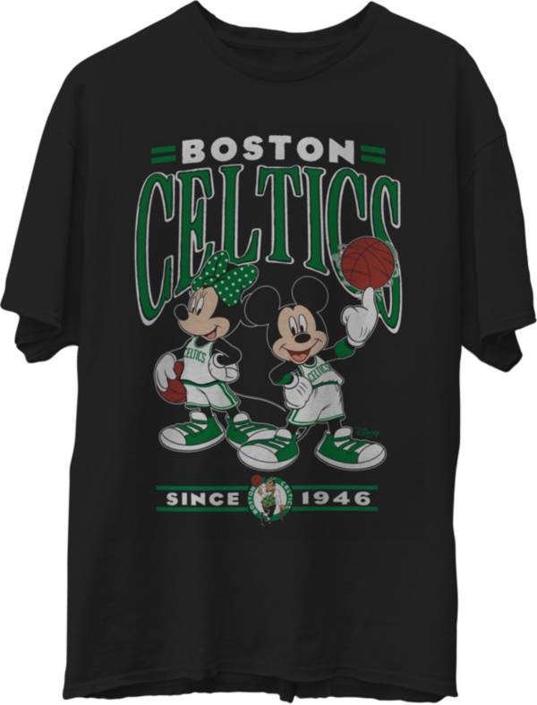 Junk Food Men's Boston Celtics Disney Vintage Minnie & Mickey Black T-Shirt