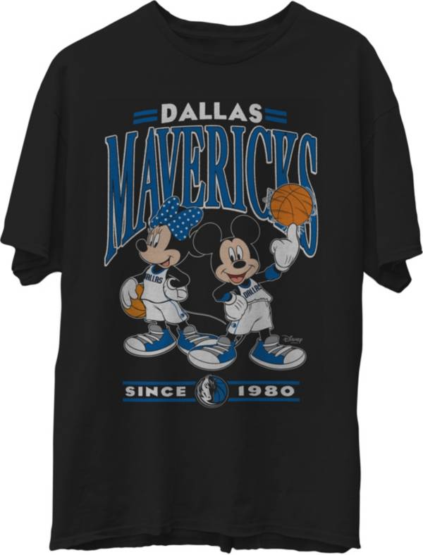 Junk Food Men's Dallas Mavericks Disney Vintage Minnie & Mickey Black T-Shirt