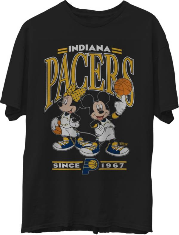 Junk Food Men's Indiana Pacers Disney Vintage Minnie & Mickey Black T-Shirt