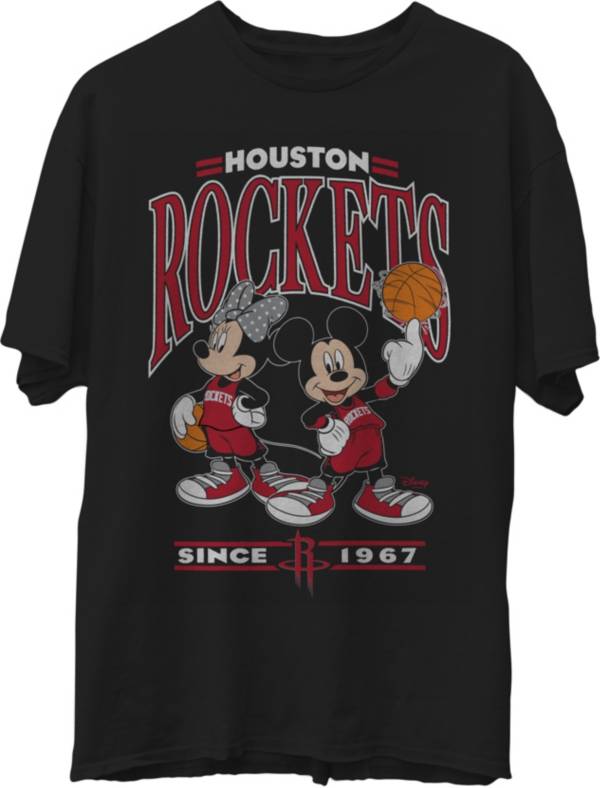Junk Food Men's Houston Rockets Disney Vintage Minnie & Mickey Black T-Shirt product image