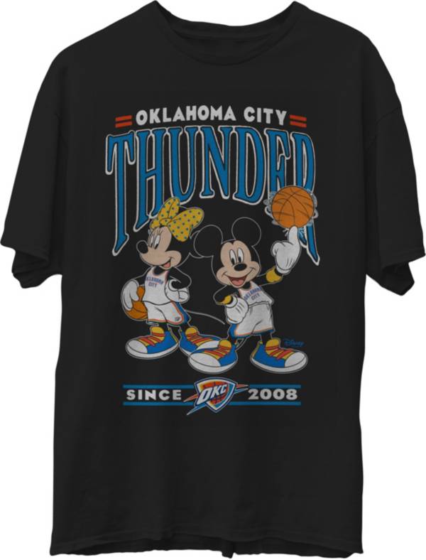 Junk Food Men's Oklahoma City Thunder Disney Vintage Minnie & Mickey Black T-Shirt