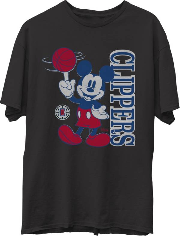 Junk Food Men's Los Angeles Clippers Disney Vintage Mickey Baller Black T-Shirt product image