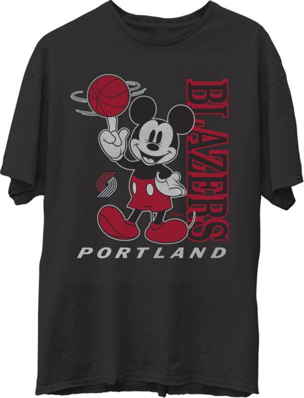 Junk Food Men's Portland Trail Blazers Disney Vintage Mickey Baller Black T-Shirt