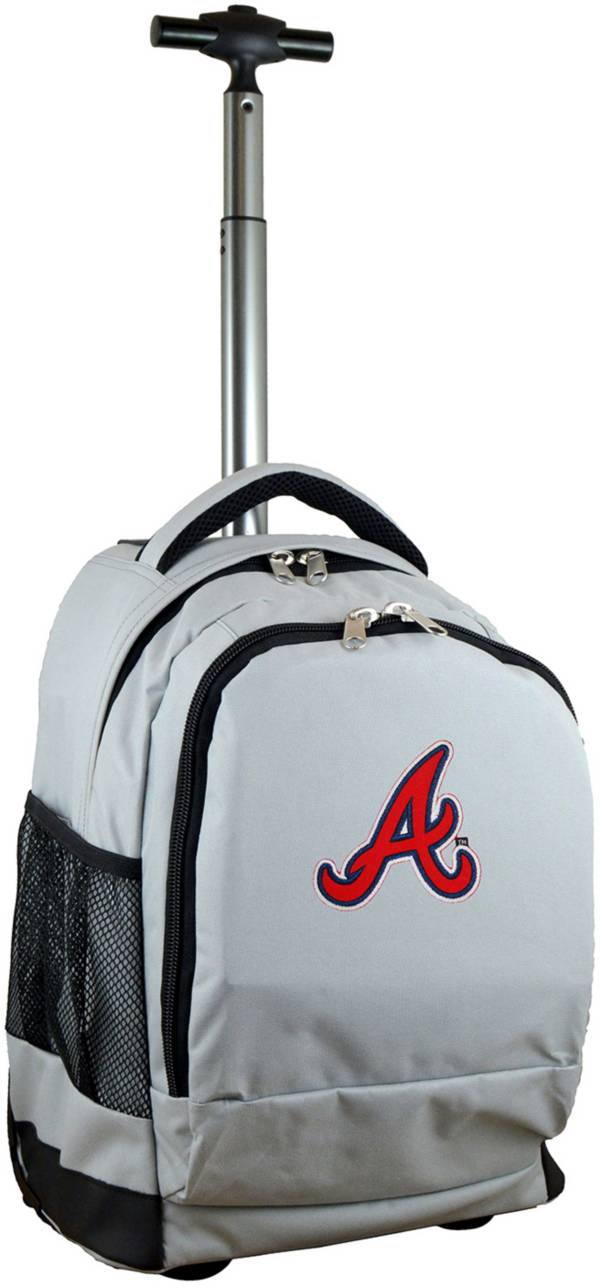 Mojo Atlanta Braves Wheeled Premium Grey Backpack