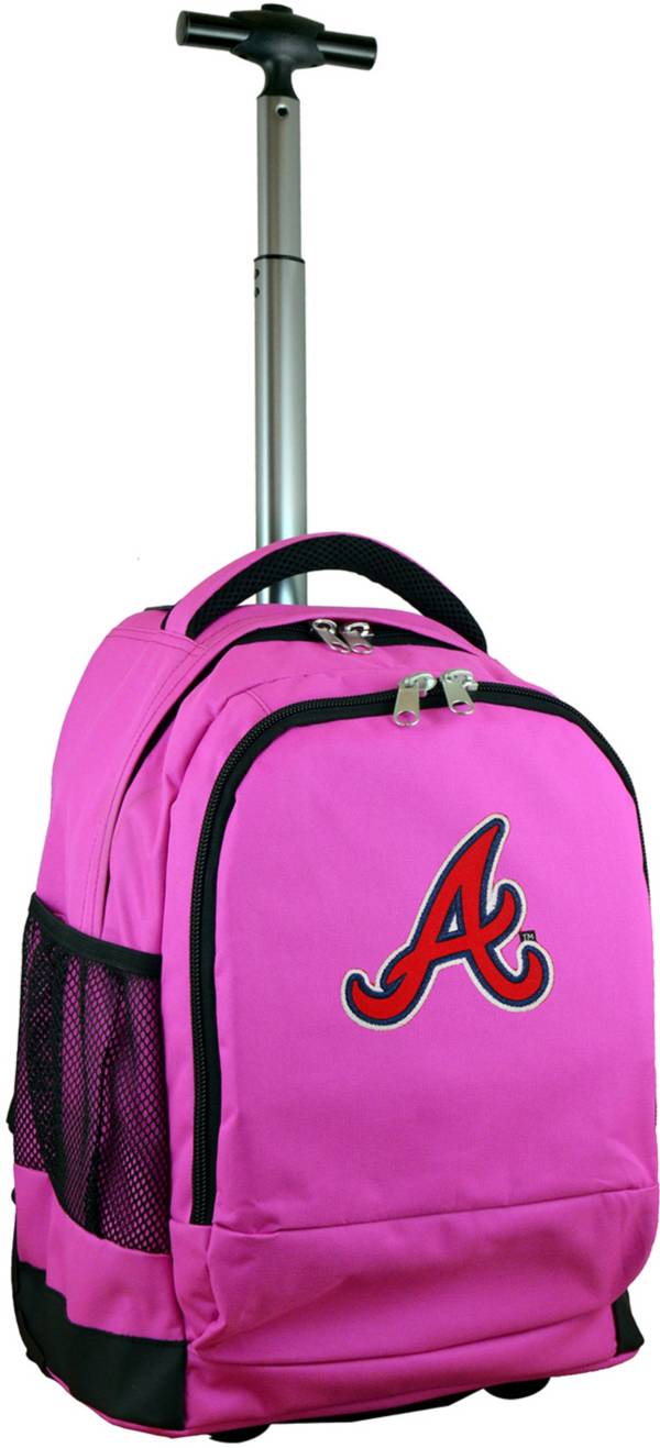 Mojo Atlanta Braves Wheeled Premium Pink Backpack