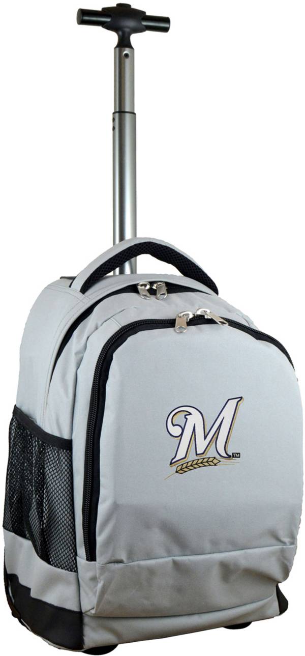 Mojo Milwaukee Brewers Wheeled Premium Grey Backpack