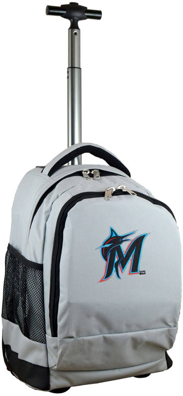 Mojo Miami Marlins Wheeled Premium Grey Backpack