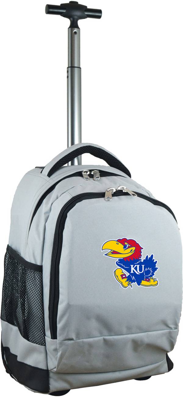 Mojo Kansas Jayhawks Wheeled Premium Grey Backpack