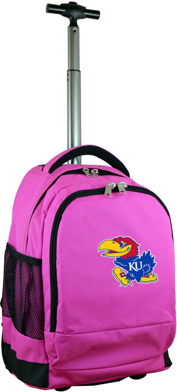 Mojo Kansas Jayhawks Wheeled Premium Pink Backpack