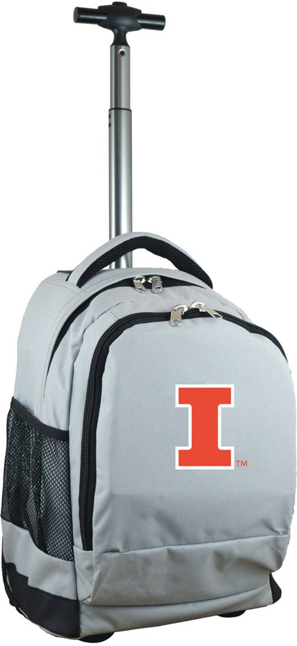 Mojo Illinois Fighting Illini Wheeled Premium Grey Backpack