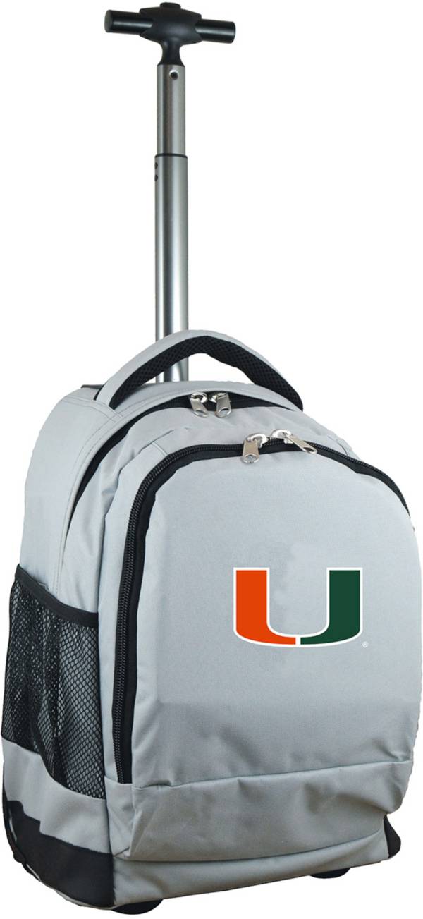 Mojo Miami Hurricanes Wheeled Premium Grey Backpack