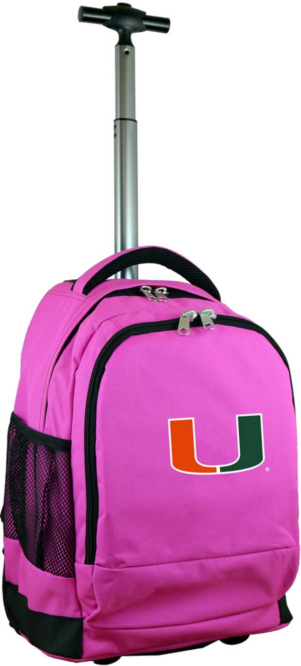Mojo Miami Hurricanes Wheeled Premium Pink Backpack