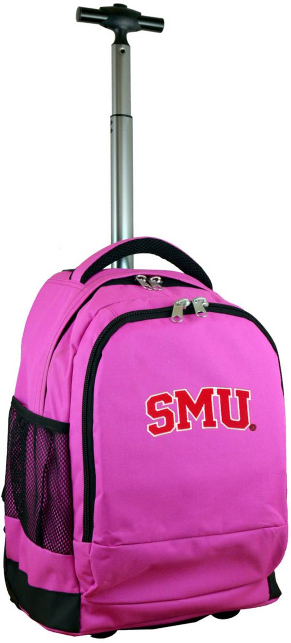 Mojo Southern Methodist Mustangs Wheeled Premium Pink Backpack product image
