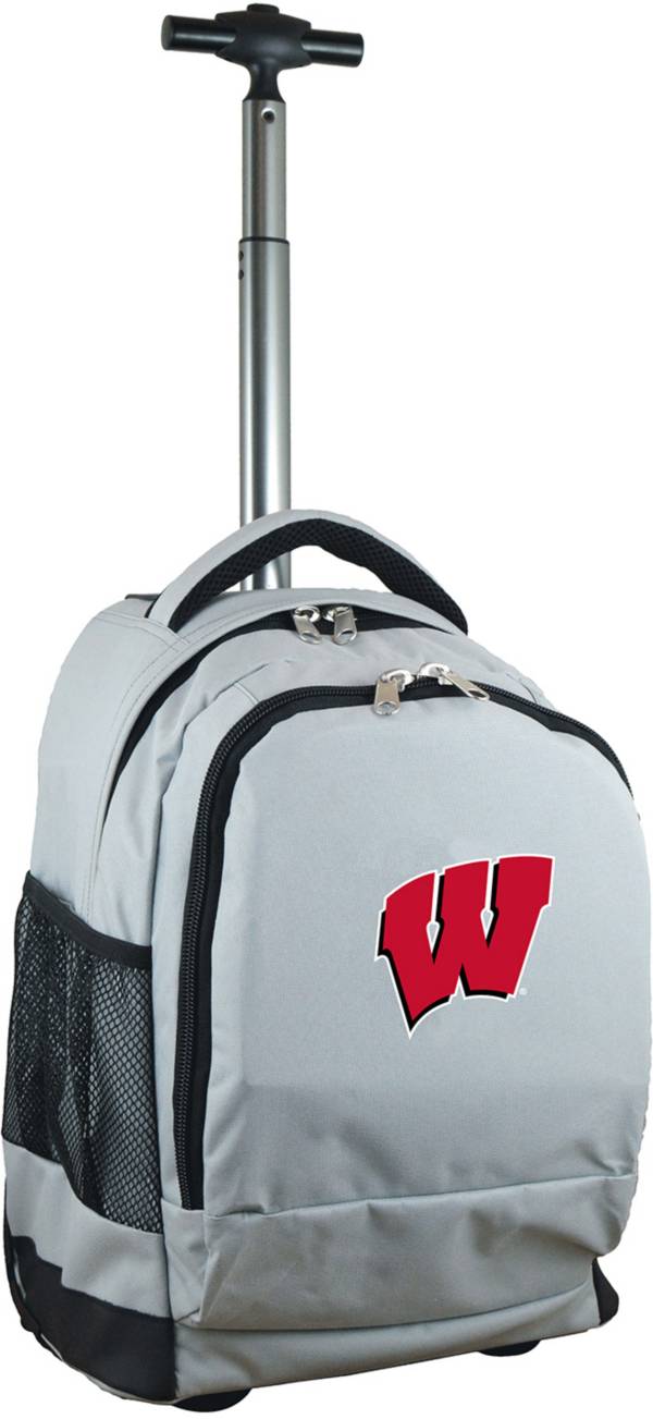 Mojo Wisconsin Badgers Wheeled Premium Grey Backpack