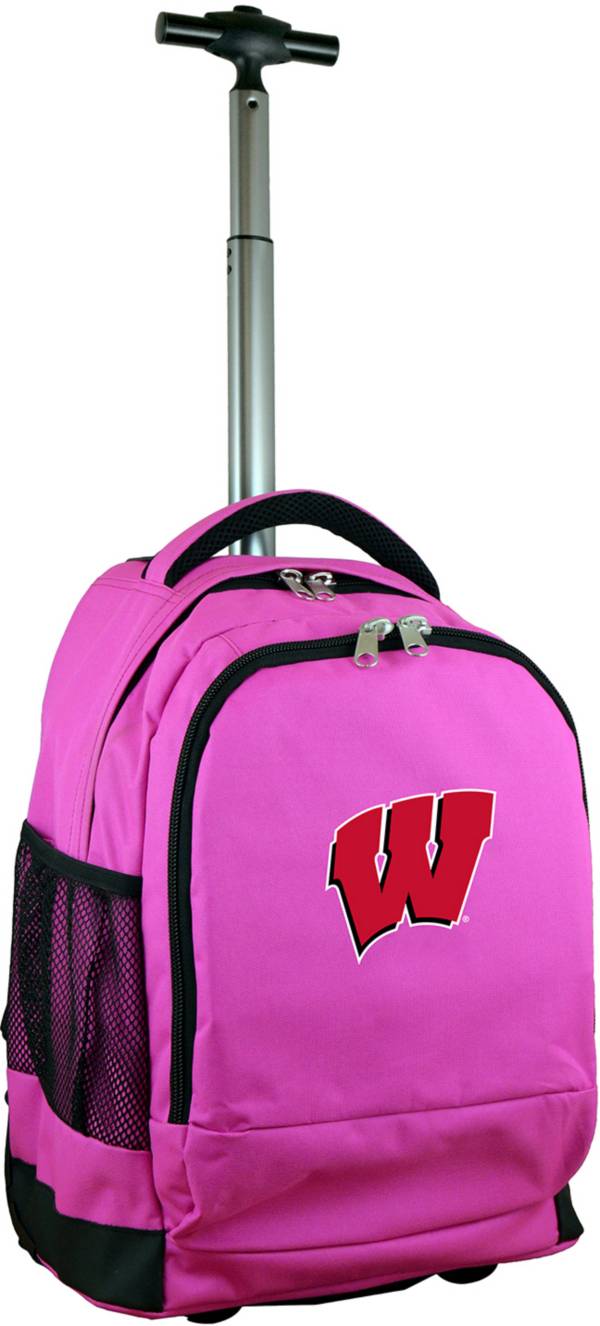 Mojo Wisconsin Badgers Wheeled Premium Pink Backpack