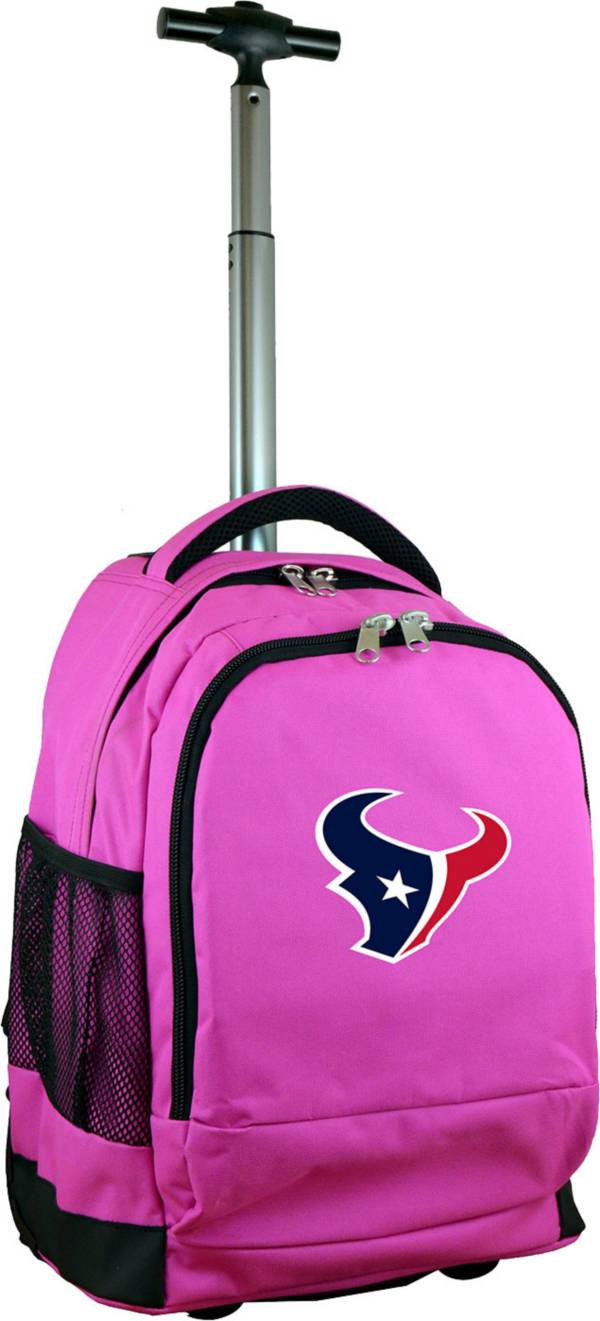 Mojo Houston Texans Wheeled Premium Pink Backpack