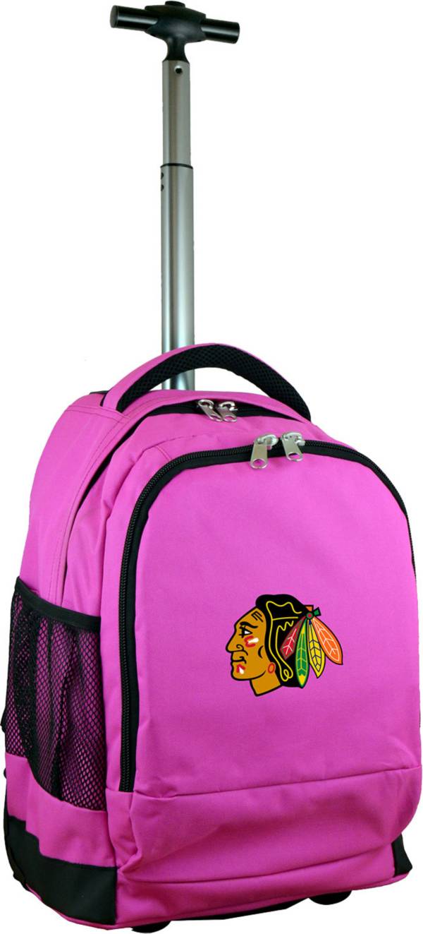 Mojo Chicago Blackhawks Wheeled Premium Pink Backpack