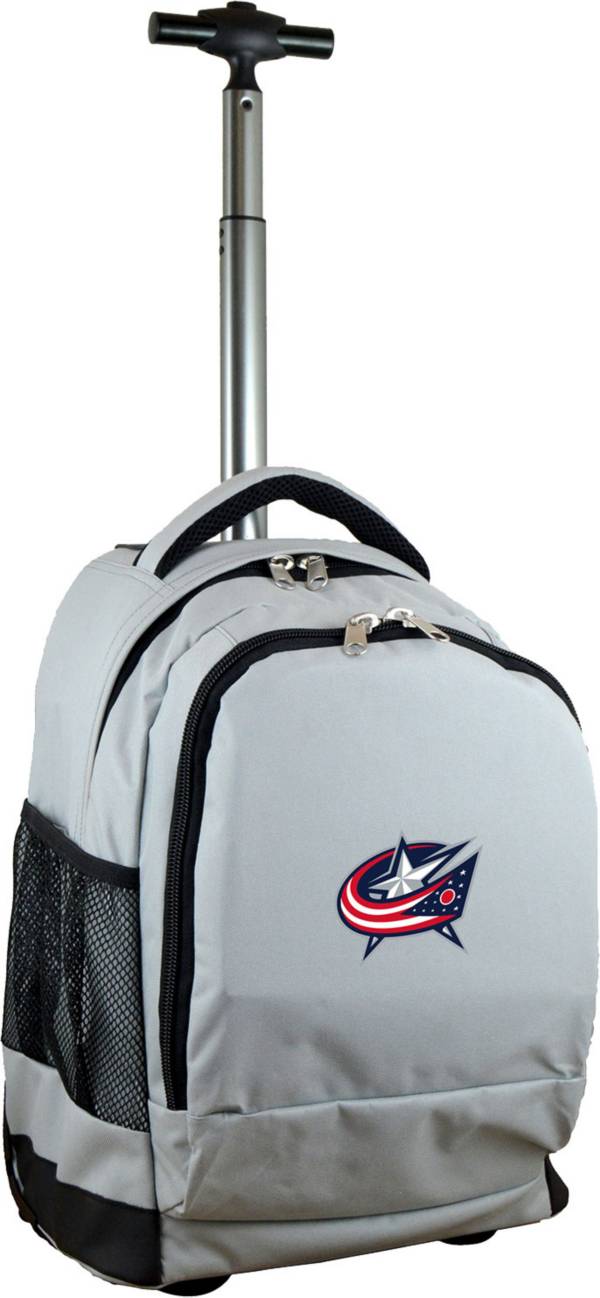 Mojo Columbus Blue Jackets Wheeled Premium Grey Backpack