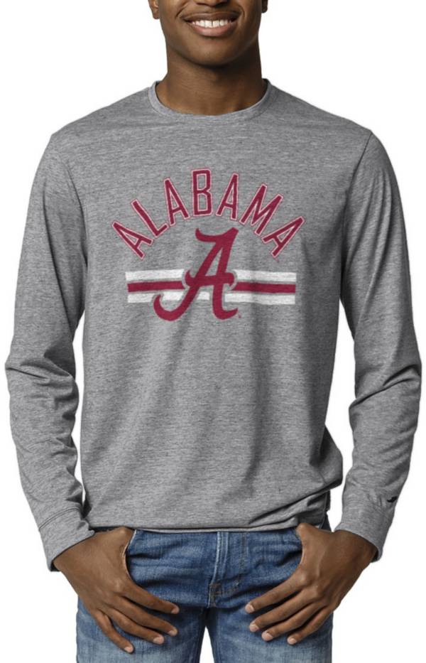 League-Legacy Men's Alabama Crimson Tide Grey Reclaim Tri-Blend Long Sleeve T-Shirt
