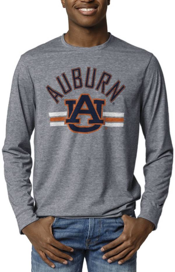 League-Legacy Men's Auburn Tigers Blue Reclaim Tri-Blend Long Sleeve T-Shirt