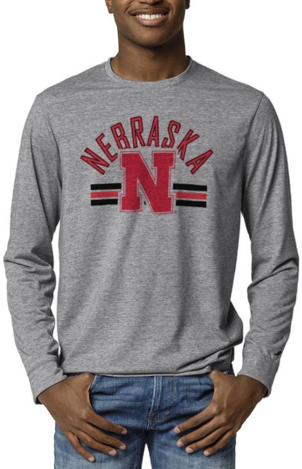 League-Legacy Men's Nebraska Cornhuskers Grey Reclaim Tri-Blend Long Sleeve T-Shirt