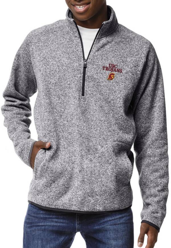 League-Legacy Men's USC Trojans Grey Saranac Quarter-Zip Shirt