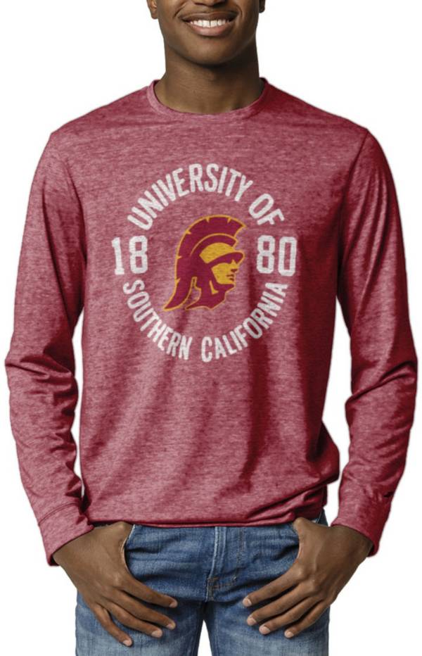 League-Legacy Men's USC Trojans Cardinal Reclaim Tri-Blend Long Sleeve T-Shirt