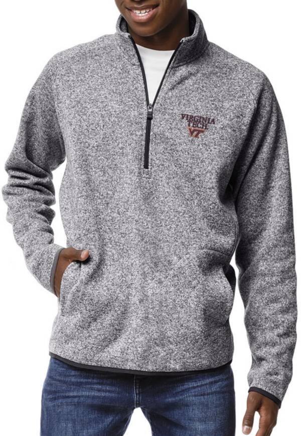 League-Legacy Men's Virginia Tech Hokies Grey Saranac Quarter-Zip Shirt