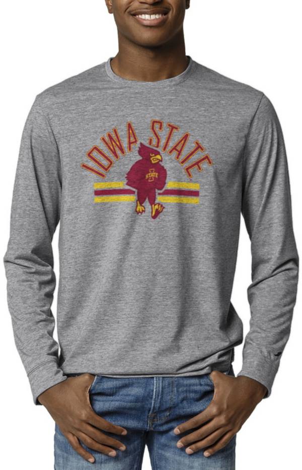 League-Legacy Men's Iowa State Cyclones Grey Reclaim Tri-Blend Long Sleeve T-Shirt