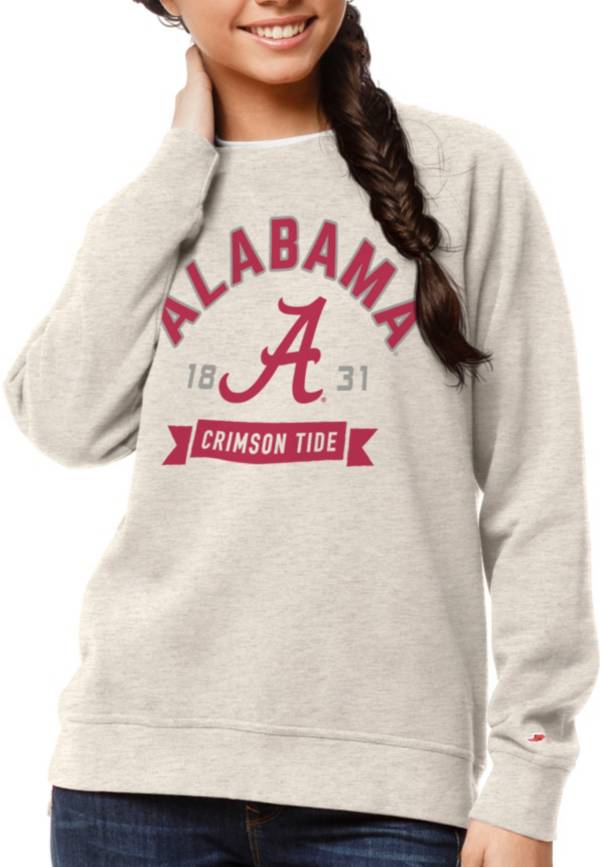 League-Legacy Women's Alabama Crimson Tide Oatmeal Academy Crew Sweatshirt