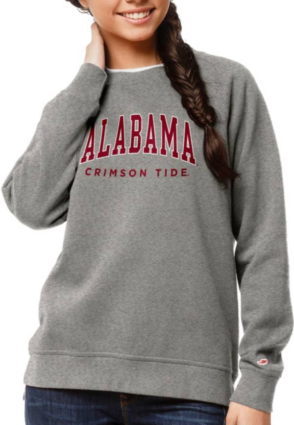 League-Legacy Women's Alabama Crimson Tide Grey Academy Crew Sweatshirt