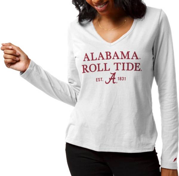 League-Legacy Women's Alabama Crimson Tide ReSpin Long Sleeve White T-Shirt