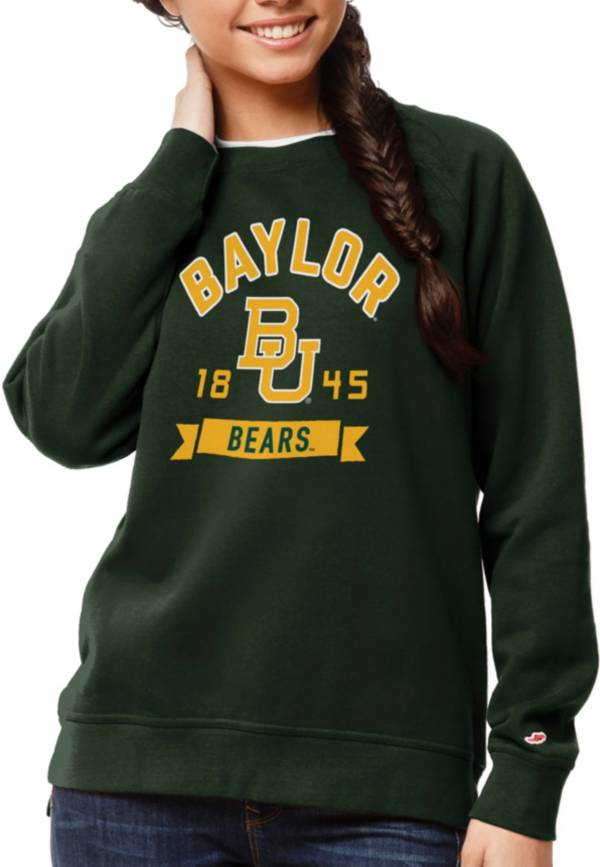 League-Legacy Women's Baylor Bears Green Academy Crew Sweatshirt