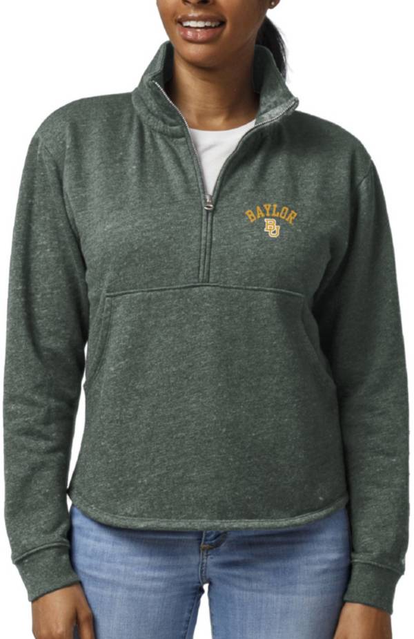League-Legacy Women's Baylor Bears Green Victory Springs Quarter-Zip Shirt