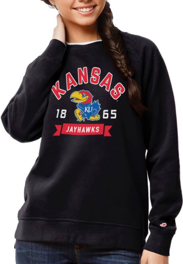 League-Legacy Women's Kansas Jayhawks Blue Academy Crew Sweatshirt