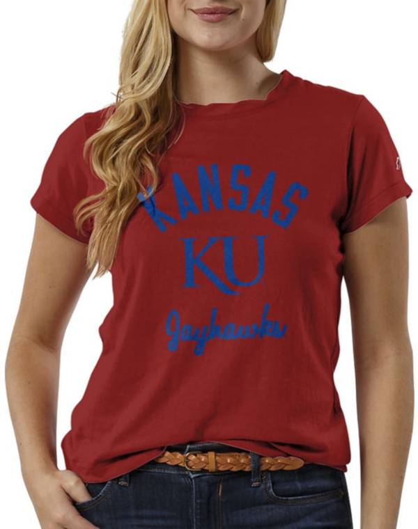 League-Legacy Women's Kansas Jayhawks Crimson ReSpin T-Shirt product image