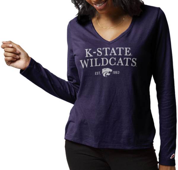 League-Legacy Women's Kansas State Wildcats Purple ReSpin Long Sleeve T-Shirt