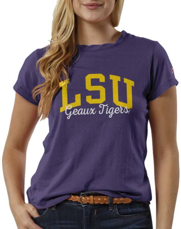 League-Legacy Women's LSU Tigers Purple ReSpin T-Shirt