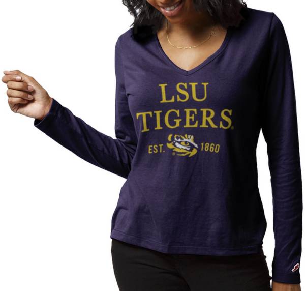 League-Legacy Women's LSU Tigers Purple ReSpin Long Sleeve T-Shirt