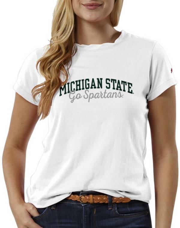 League-Legacy Women's Michigan State Spartans ReSpin White T-Shirt