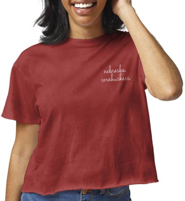 League-Legacy Women's Nebraska Cornhuskers Scarlet Clothesline Cotton Cropped T-Shirt product image
