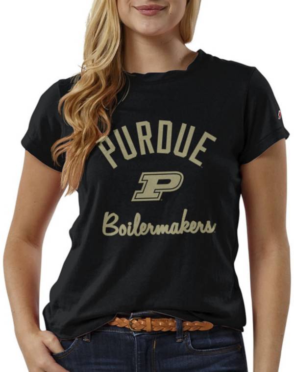League-Legacy Women's Purdue Boilermakers ReSpin Black T-Shirt