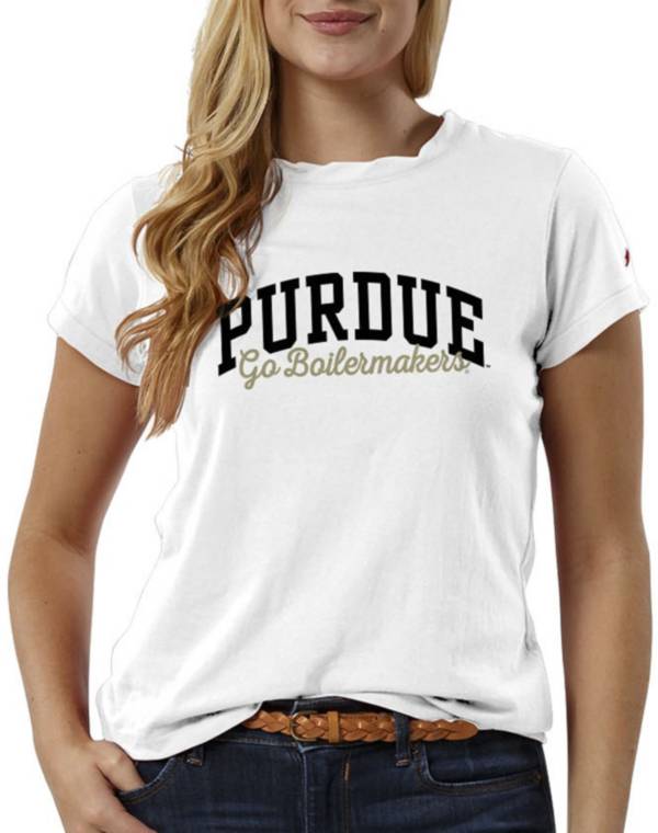 League-Legacy Women's Purdue Boilermakers ReSpin White T-Shirt