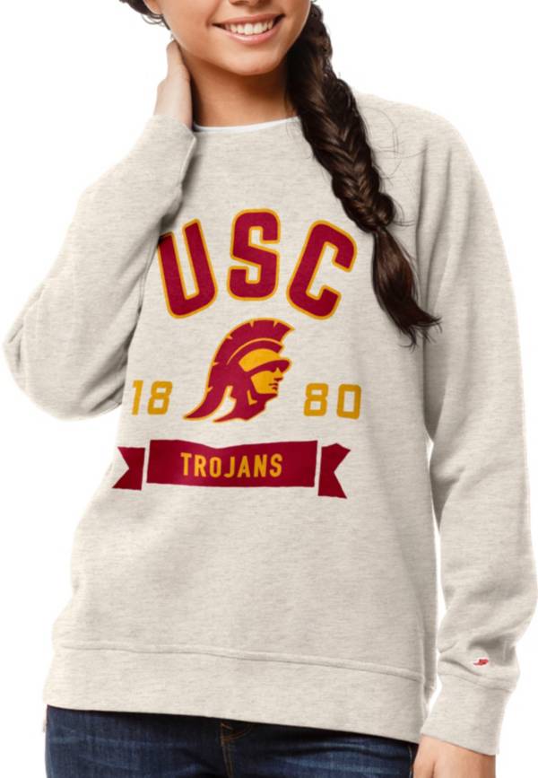 League-Legacy Women's USC Trojans Oatmeal Academy Crew Sweatshirt