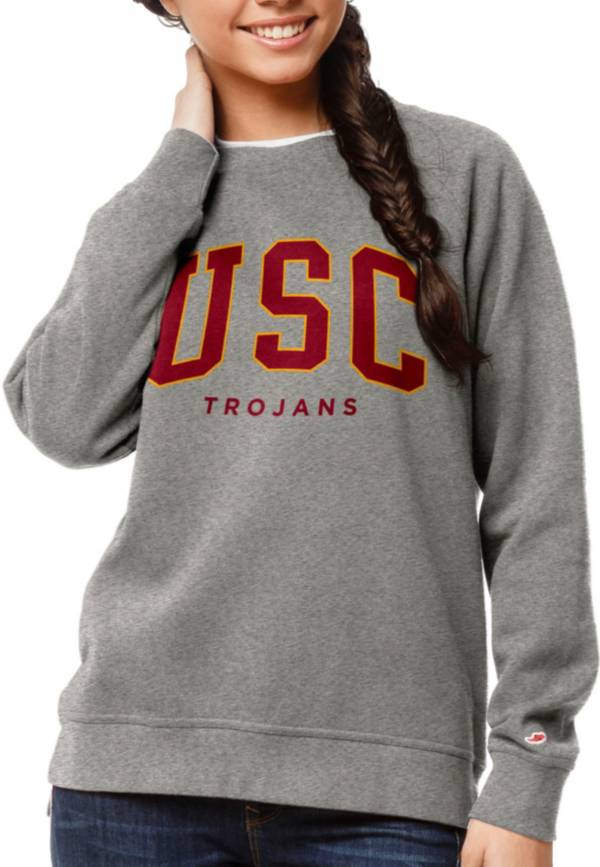 League-Legacy Women's USC Trojans Grey Academy Crew Sweatshirt