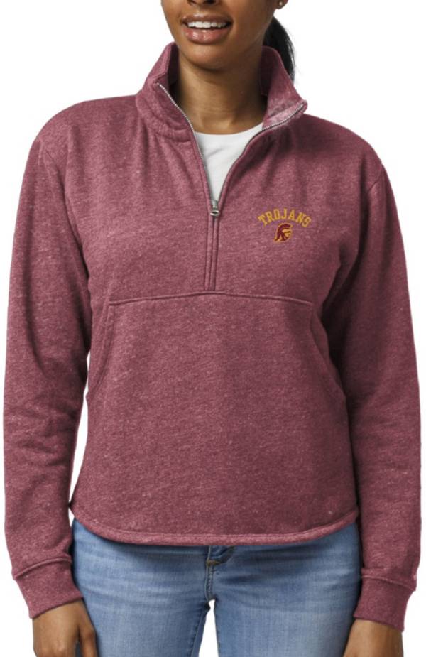 League-Legacy Women's USC Trojans Cardinal Victory Springs Quarter-Zip Shirt