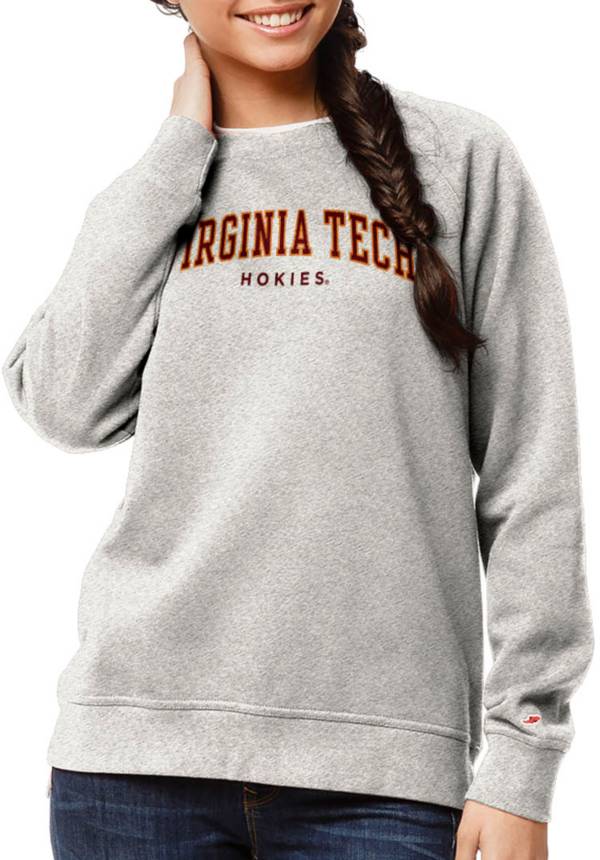League-Legacy Women's Virginia Tech Hokies Oatmeal Academy Crew Sweatshirt